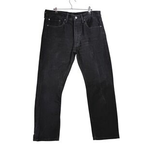 Levis 505 Regular Fit Straight Leg Black Denim Jeans Mens 35x30 00505-0260